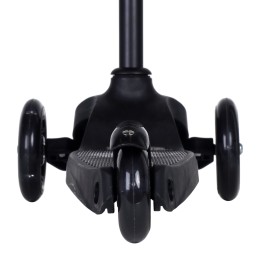 Самокат трехколесный облегчённый от 2-х лет Yeenot GT2018-15, светящиеся колёса,чёрный с Енотом