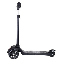 Самокат трехколесный облегчённый от 2-х лет Yeenot GT2018-15, светящиеся колёса,чёрный с Енотом