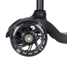 Самокат трехколесный облегчённый от 2-х лет Yeenot GT2018-15, светящиеся колёса,чёрный с Енотом