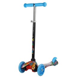 Самокат трехколесный от 2-х лет Yeenot GT4105P48, светящиеся колёса, голубой/разноцветный