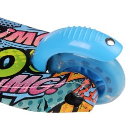 Самокат трехколесный от 2-х лет Yeenot GT4105P48, светящиеся колёса, голубой/разноцветный