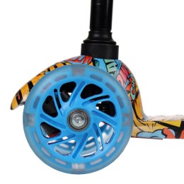 Самокат трехколесный от 2-х лет Yeenot GT4105P48, светящиеся колёса, голубой/разноцветный