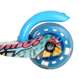 Самокат трехколесный от 2-х лет Yeenot GT4105P48, светящиеся колёса, голубой/разноцветный