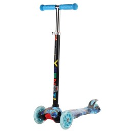 Самокат трехколесный от 3-х лет Yeenot GT4108P38, светящиеся колёса, синий/голубой/нежно-голубой