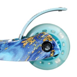 Самокат трехколесный от 3-х лет Yeenot GT4108P38, светящиеся колёса, синий/голубой/нежно-голубой