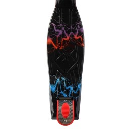 Самокат трехколесный от 3-х лет Yeenot GT4108P57, светящиеся колёса, черный с молниями/красный