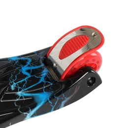 Самокат трехколесный от 3-х лет Yeenot GT4108P57, светящиеся колёса, черный с молниями/красный