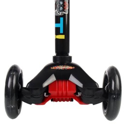 Самокат трехколесный от 3-х лет Yeenot Kids GT4108, свет. колёса PU 120мм ABEC7, "X" с 2 колесами сзади, чёрный