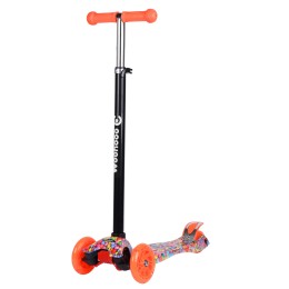 Самокат трехколесный Woohooo Beamy Art / светящиеся PU колёса / Принт "Скиттлс"