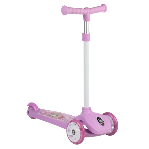 Самокат трехколесный Yeenot GT2018-3, свет. колёса PU 110мм, розовый (певица)