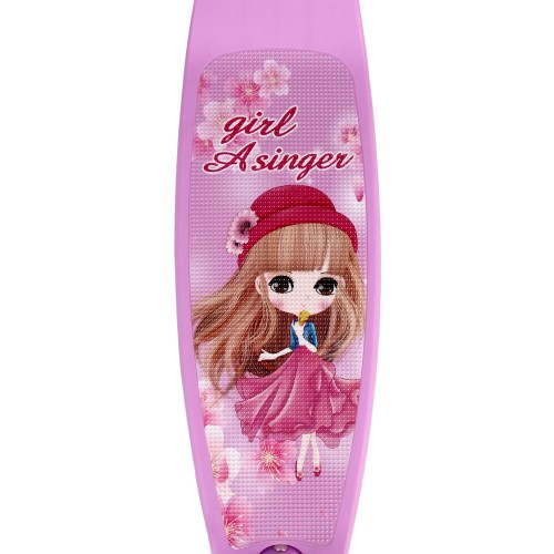 Самокат трехколесный Yeenot GT2018-3, свет. колёса PU 110мм, розовый (певица)