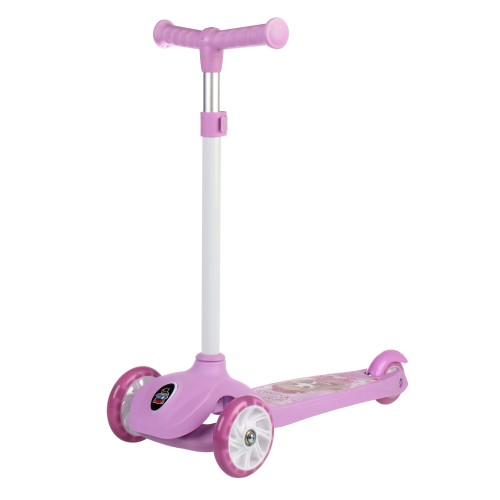 Самокат трехколесный Yeenot GT2018-3, свет. колёса PU 110мм, розовый (певица)