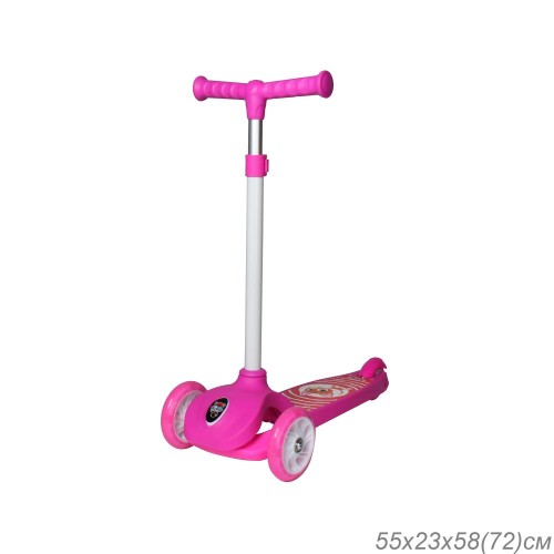 Самокат трехколесный Yeenot GT2018-6, свет. колёса PU 110мм, розовый котенок