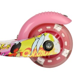 Самокат трехколесный Yeenot GT4105P11, свет. колёса PU 110мм, (зверушки), розовый/желтый