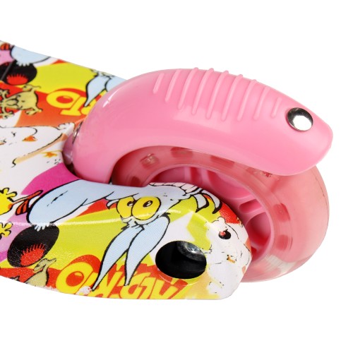 Самокат трехколесный Yeenot GT4105P11, свет. колёса PU 110мм, (зверушки), розовый/желтый