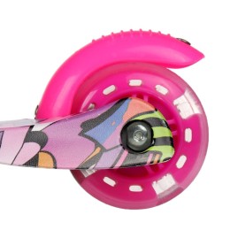 Самокат трехколесный Yeenot GT4105P15, светящиеся колёса, розовый графитти 1 колесо сзади