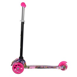 Самокат трехколесный Yeenot GT4105P15, светящиеся колёса, розовый графитти 1 колесо сзади
