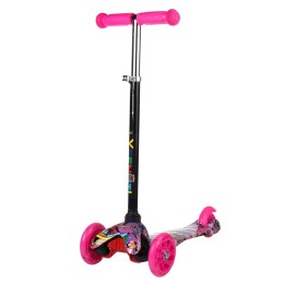 Самокат трехколесный Yeenot GT4105P15, светящиеся колёса, розовый графитти 1 колесо сзади