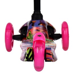 Самокат трехколесный Yeenot GT4105P15, светящиеся колёса, розовый графитти 1 колесо сзади