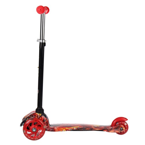 Самокат трехколесный Yeenot GT4105P46, светящиеся колёса PU 110мм, цвет Пламя