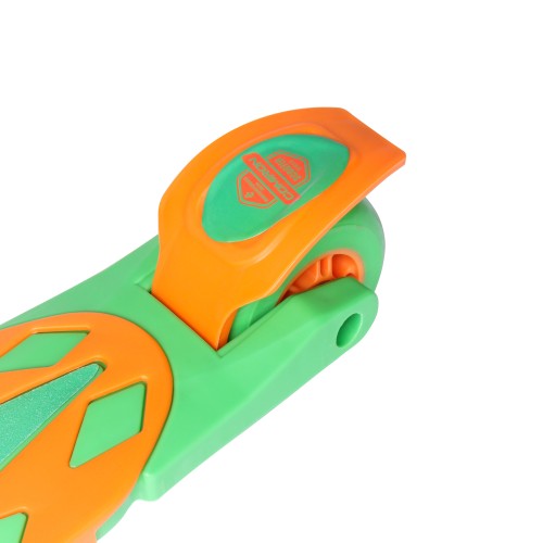 Самокат трехколесный Yeenot R188-3, свет. колёса, PU 120мм, оранжевый/зеленый