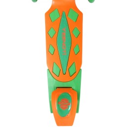 Самокат трехколесный Yeenot R188-3, свет. колёса, PU 120мм, оранжевый/зеленый