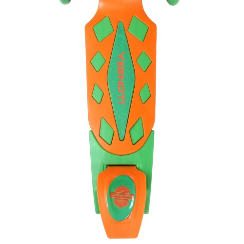 Самокат трехколесный Yeenot R188-3, свет. колёса, PU 120мм, оранжевый/зеленый