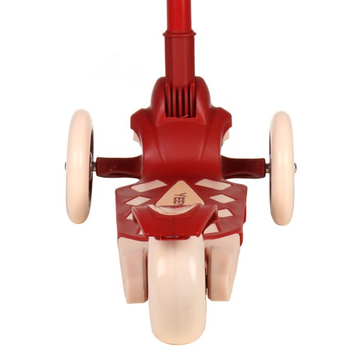 Самокат трехколесный Yeenot R188-6, свет. колёса, PU 120мм, красный/бежевый