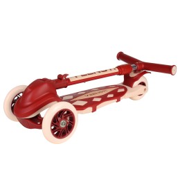 Самокат трехколесный Yeenot R188-6, свет. колёса, PU 120мм, красный/бежевый