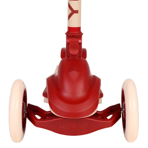Самокат трехколесный Yeenot R188-6, свет. колёса, PU 120мм, красный/бежевый