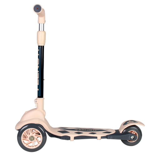 Самокат трехколесный Yeenot R188-7, свет. колёса, PU 120мм, бежевый/черный