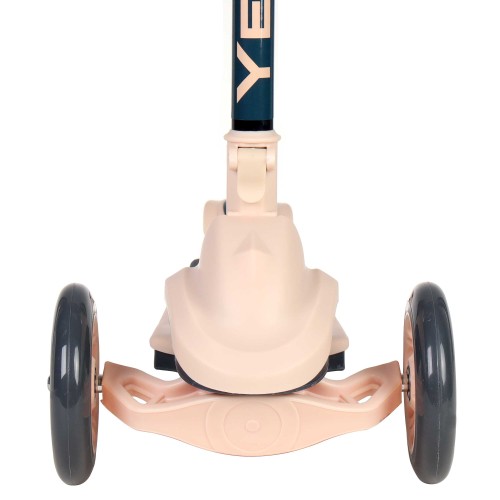 Самокат трехколесный Yeenot R188-7, свет. колёса, PU 120мм, бежевый/черный