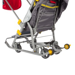 Санки-коляска Ника Детям 7 (девочка и слон, красный)