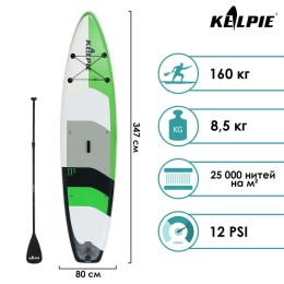 Сап-борд TOURING KELPIE 11,5" 347 х 80 х 15 см, зеленый/серый/черный/белый