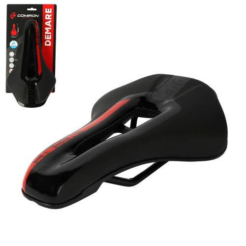 Седло COMIRON DEMARE M103-R 255x150, черно-красное