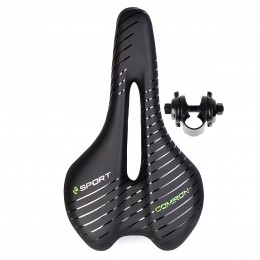 Седло COMIRON POGACAR N846 MTB 280X160, чёрно-желтое