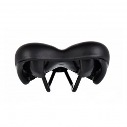 Седло COMIRON POINT N762 MTB 270X150, чёрно+зелёное