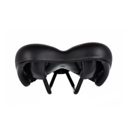 Седло COMIRON POINT N762 MTB 270X150, чёрно+зелёное