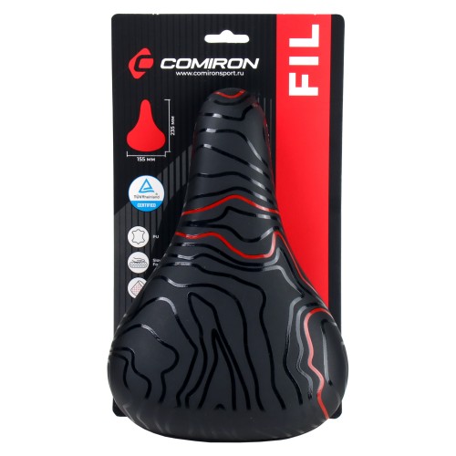 Седло детское COMIRON FIL N964R 235x155, чёрно-красное