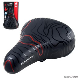 Седло детское COMIRON FIL N964R 235x155, чёрно-красное