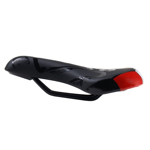 Седло детское COMIRON MAUGLY N940 235x150, чёрно-красно-серое
