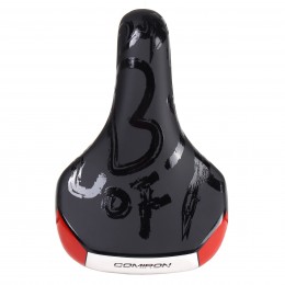 Седло детское COMIRON MAUGLY N940 235x150, чёрно-красно-серое