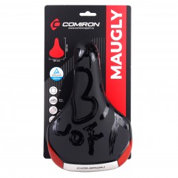 Седло детское COMIRON MAUGLY N940 235x150, чёрно-красно-серое