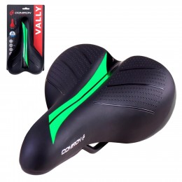 Седло детское COMIRON VALLY N942G 235x145, чёрное-зелёное