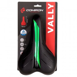 Седло детское COMIRON VALLY N942G 235x145, чёрное-зелёное