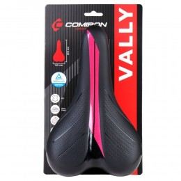 Седло детское COMIRON VALLY N942P 235x145, чёрное-розовое