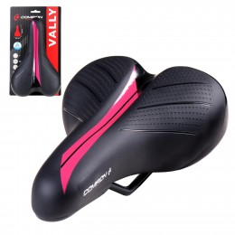 Седло детское COMIRON VALLY N942P 235x145, чёрное-розовое