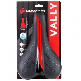 Седло детское COMIRON VALLY N942R 235x145, чёрно-красное