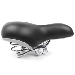 Седло комфортное 250х200мм, с пружинами, черное с серым пластиком