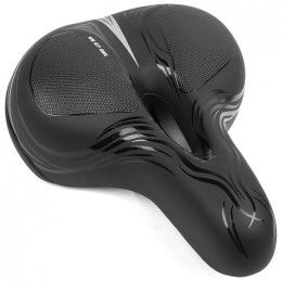 Седло комфортное c гелем Vinca Sport, 250х200мм, с отверстием,  черное
